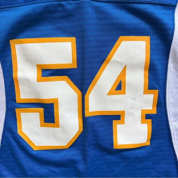 Teamwork Athletic Apparel LA Chargers Style Blue White Yellow # 54 Jersey Medium - Picture 4 of 12